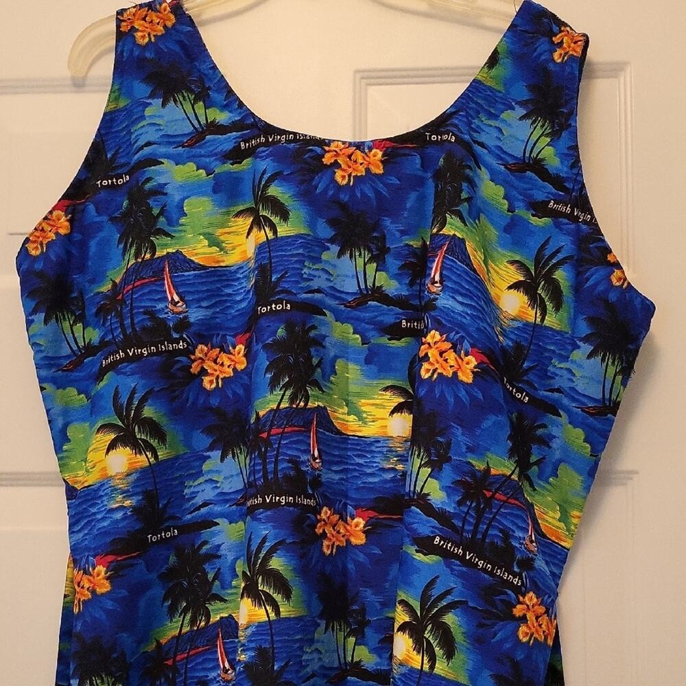 Rima Beach Wear Sleeveless Dress Tropical Print Size XXL - Picture 4 of 11